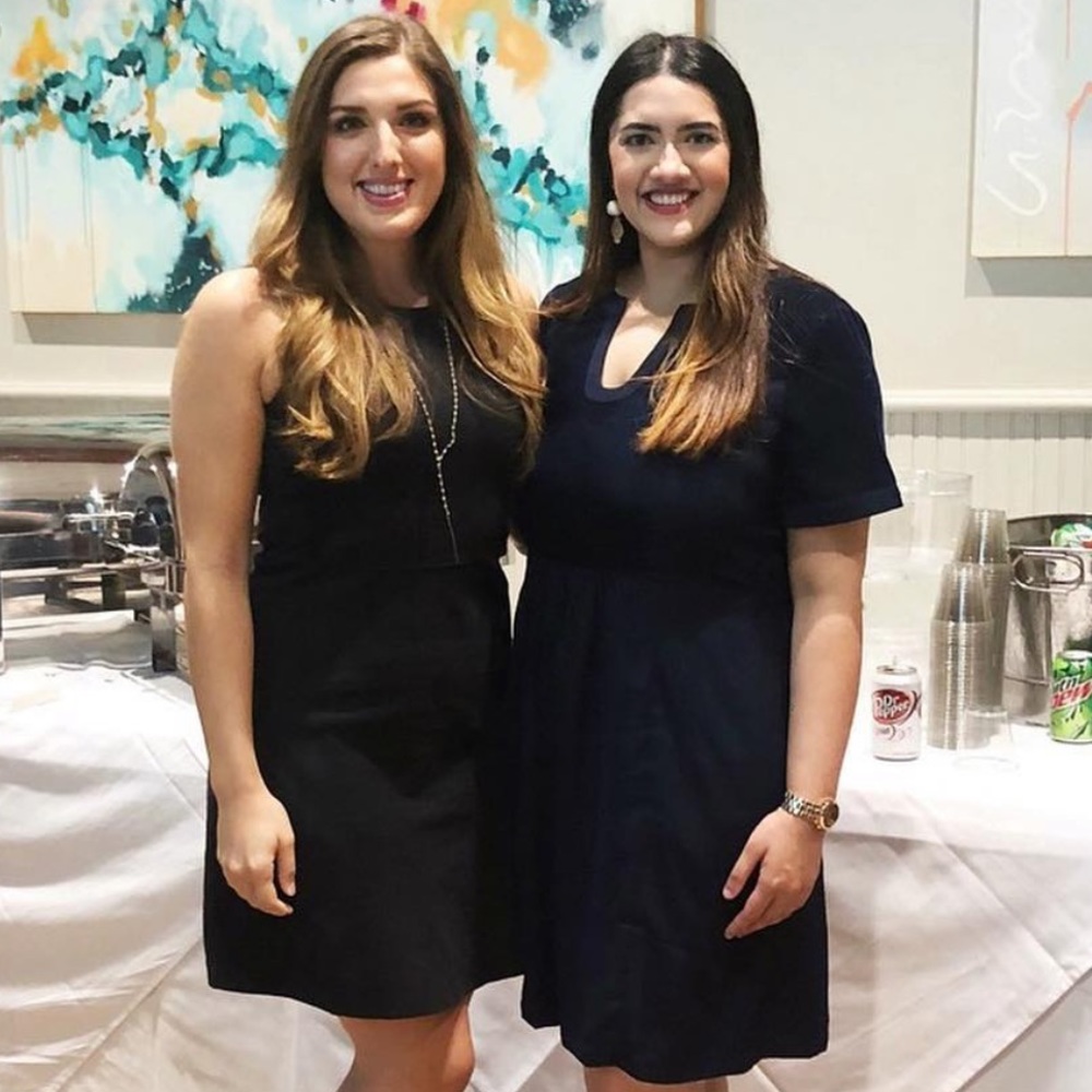 LOFT Navy Blue Velvet & Satin Knee Length Work Dress
